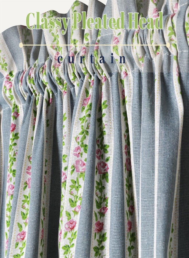 Moslovstar Linen French Door Curtains Set of 2, Elegant Country Style Wisteria Flower Front Door Curtain Dual Rod Pocket Tiebacks Included, 25" W x 72" L - Image 3
